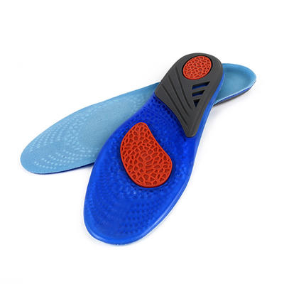 comfortable blue Silicon gel soft massage insole for shock absorption